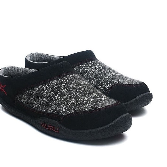 KURU Draft Super-comfy, Go-anywhere House Shoe in Black-Red Ruby 7 - Picture 1 of 13